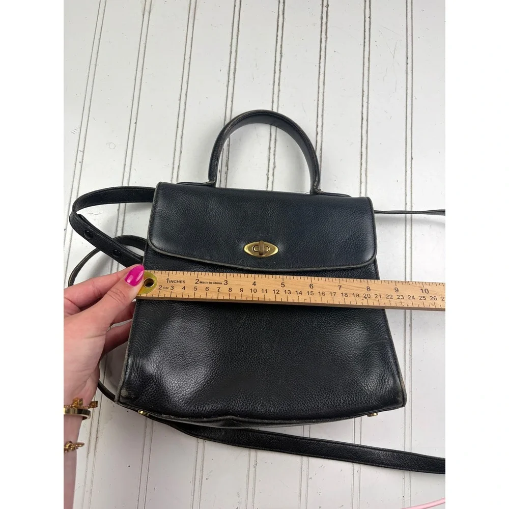 Coach Vintage Y2K Black Pebbled Leather Restored Court Crossbody Bag Purse $520